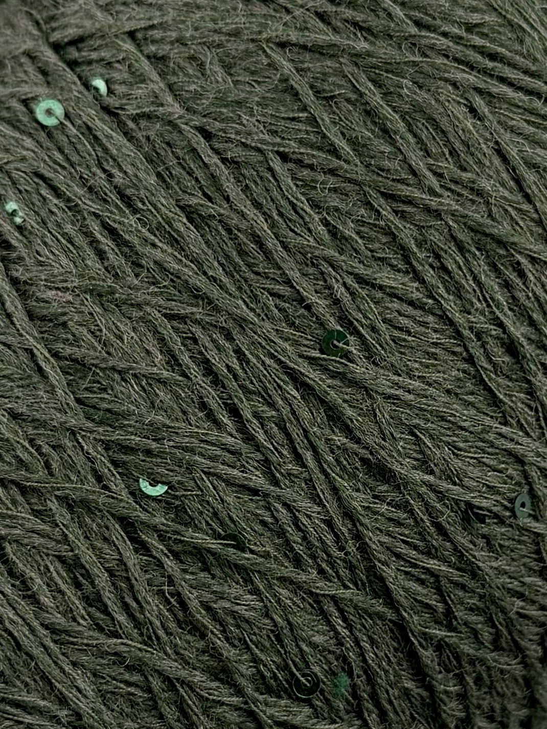 Art. Merygreen 400 m / 100 g – Fil en laine mérinos avec paillettes col. Vert forêt